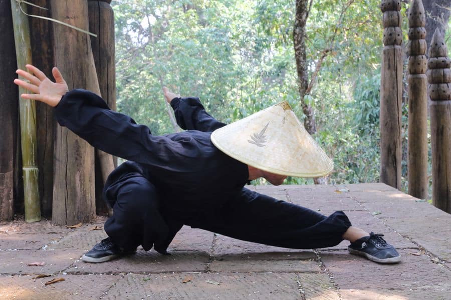 Man doing a shaolin qigong stance